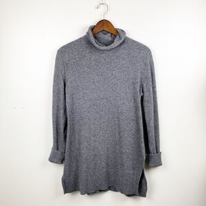 Ann Taylor Wool Sweater Turtleneck Long Gray